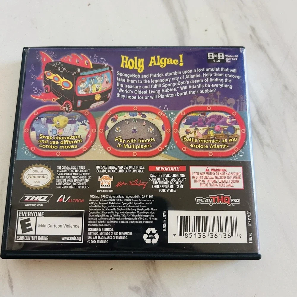 Spongebob's Atlantis Squarepantis - Nintendo DS Game with Manual Squarepants UU
